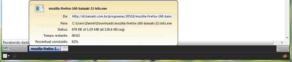 Barra de Downloads