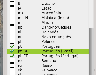 Escolhendo a linguagem Português